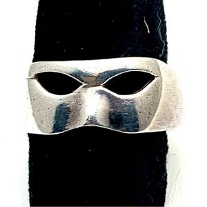 Vintage Sterling Silver Mask Ring